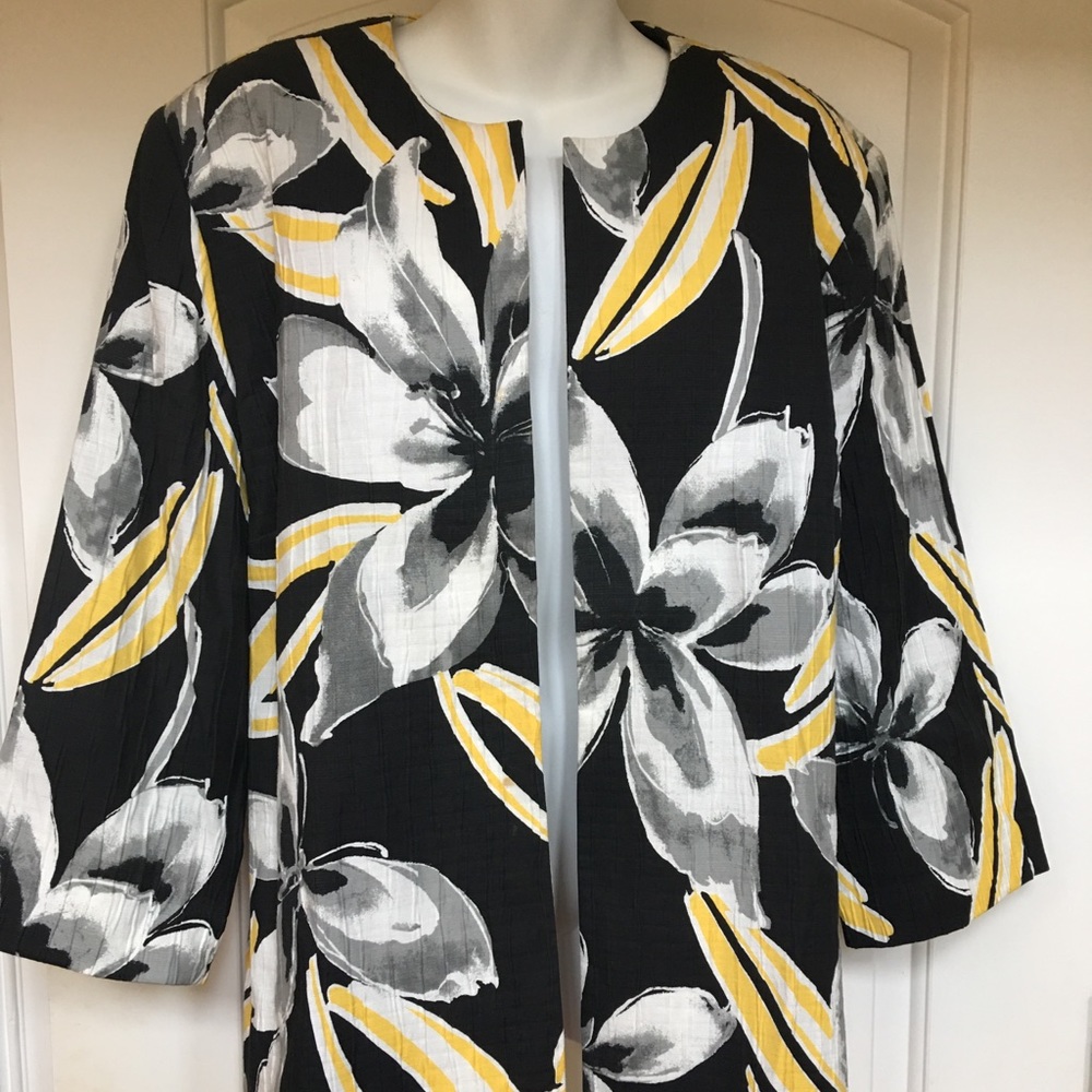 ALFRED DUNNER Jacket Blazer Yellow Black Size 18